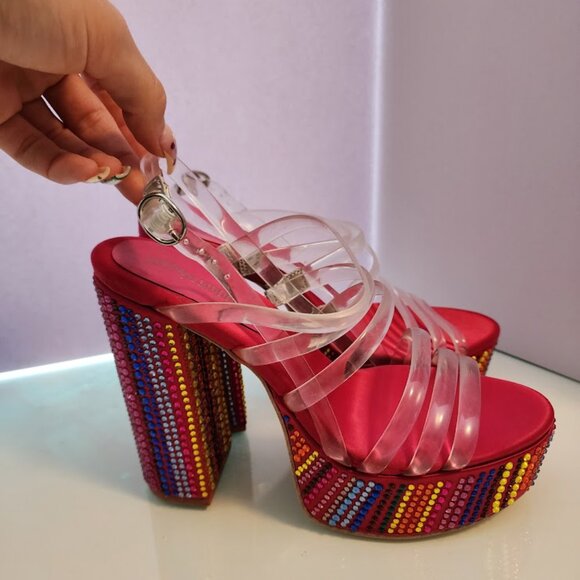 Jeffrey Campbell Rhinestone Platform Heeled Sandal - Picture 8 of 8